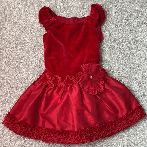 Girls Red Velvet Holiday Dress 2T - Picture 2 of 6